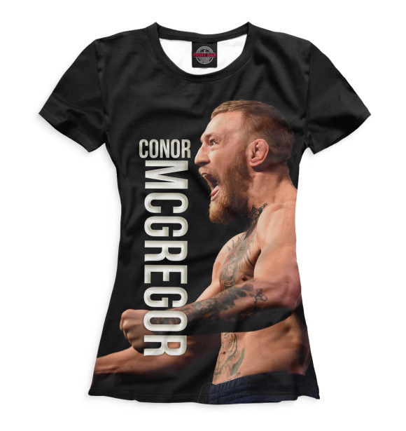 Женская футболка с изображением Conor McGregor цвета Белый