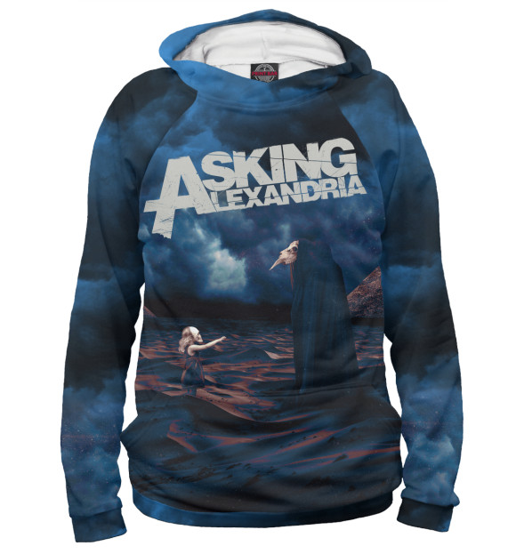 Женское худи с изображением Asking Alexandria цвета Белый