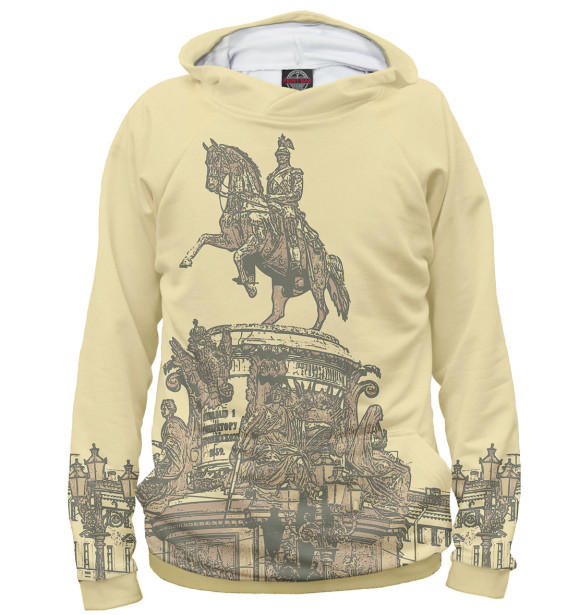 Женское худи с изображением Санкт-Петербург цвета Белый