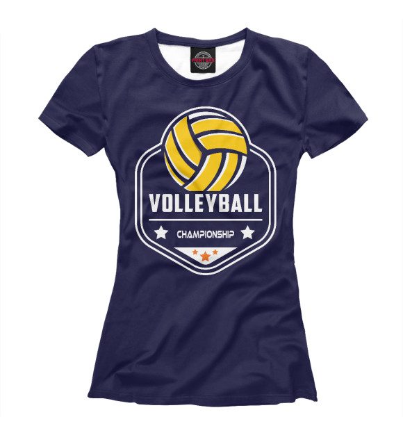 Женская футболка с изображением Чемпионат по Волейболу цвета Белый