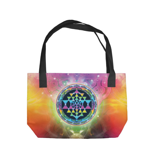 Пляжная сумка с изображением Sri Yantra цвета 