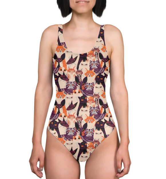 Купальник-боди с изображением Cats цвета 