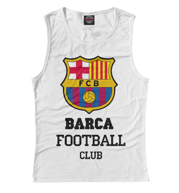 Женская майка с изображением Barca FC цвета Белый