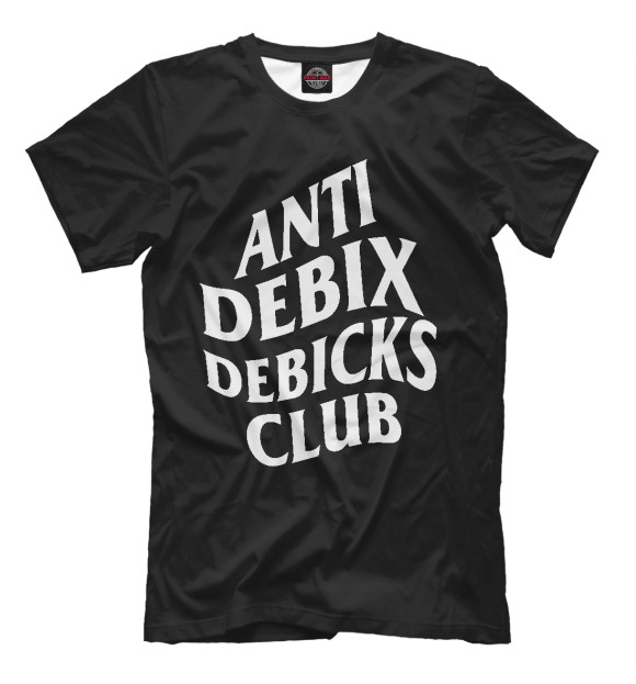 Мужская футболка с изображением Anti debix debicks club цвета Белый