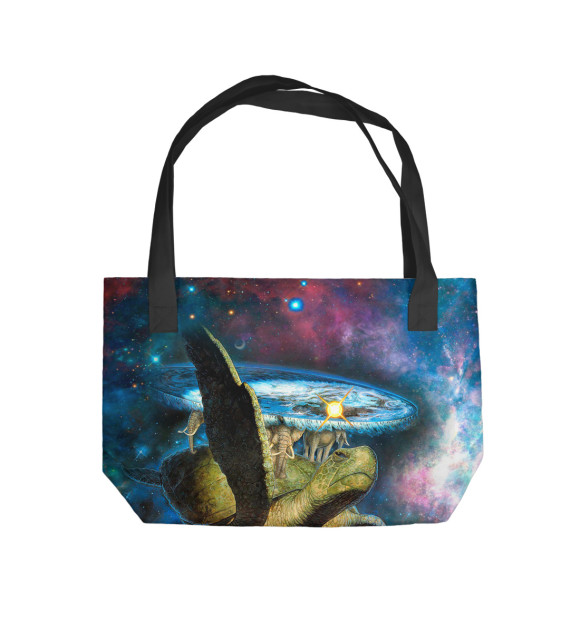 Пляжная сумка с изображением Три слона и Черепаха цвета 