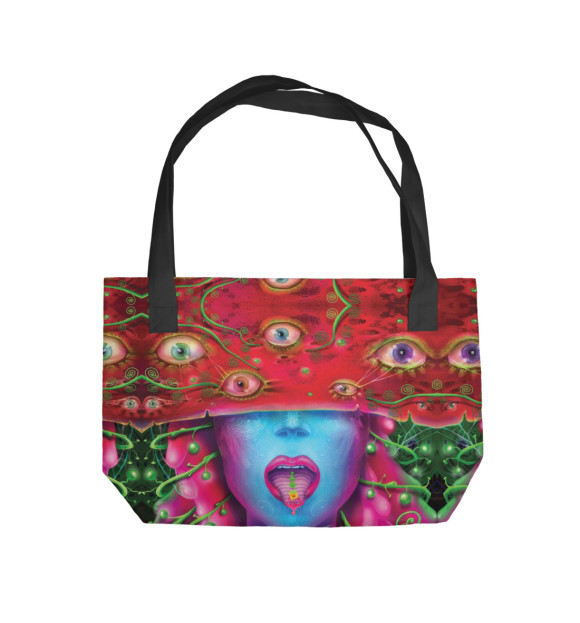 Пляжная сумка с изображением Mushroom Girl цвета 