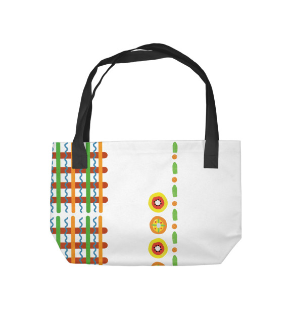 Пляжная сумка с изображением Дымковский орнамент цвета 