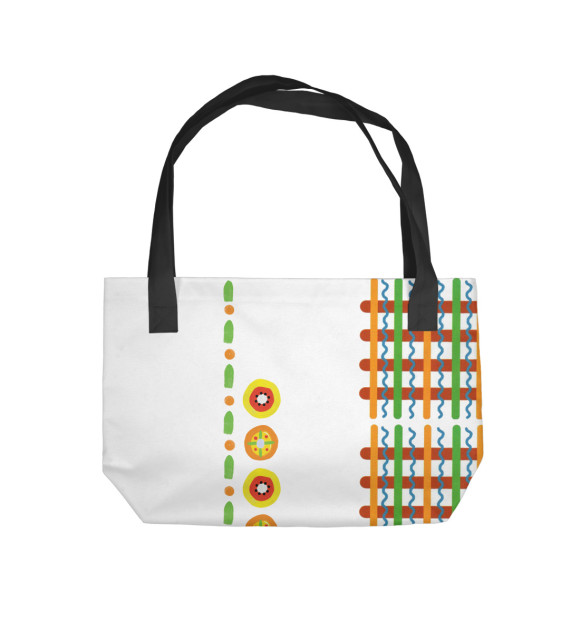 Пляжная сумка с изображением Дымковский орнамент цвета 