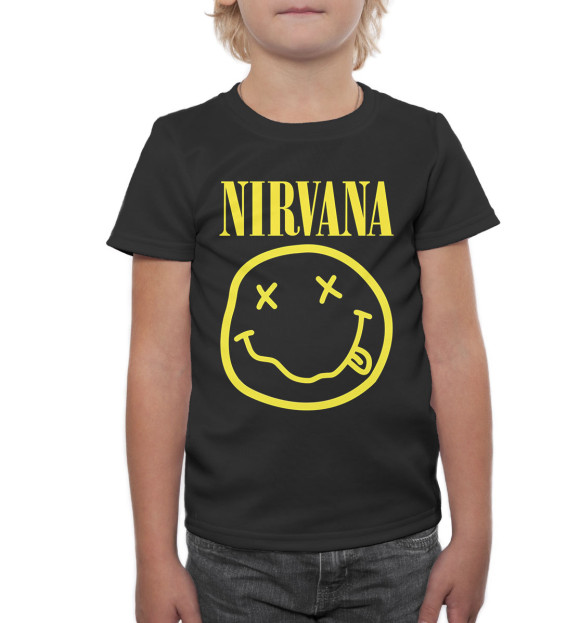 Футболка для мальчиков с изображением Nirvana цвета Белый