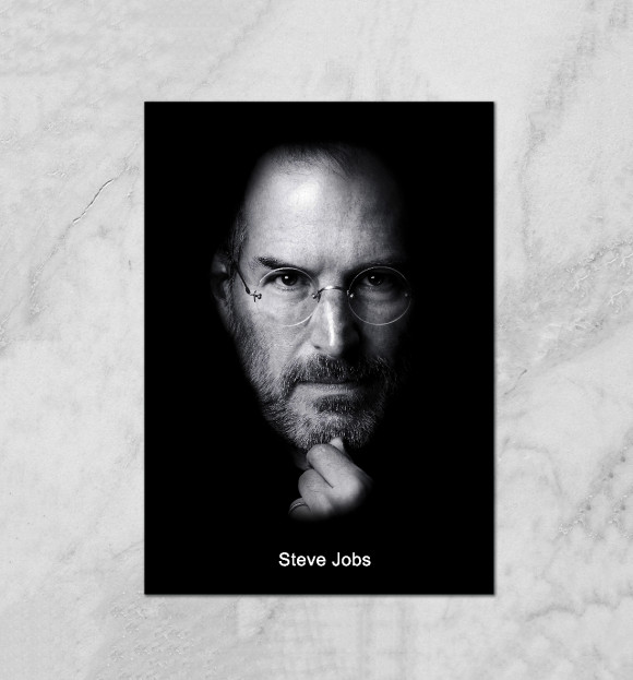 Плакат с изображением Стив Джобс цвета Белый