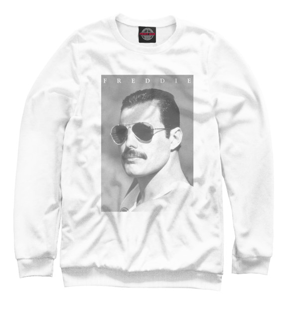 Мужской свитшот с изображением Freddie Mercury цвета Белый