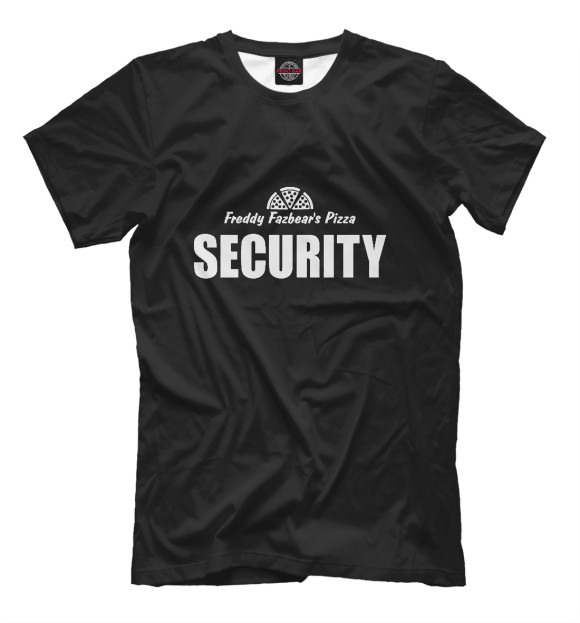 Мужская футболка с изображением Security fnaf цвета Белый