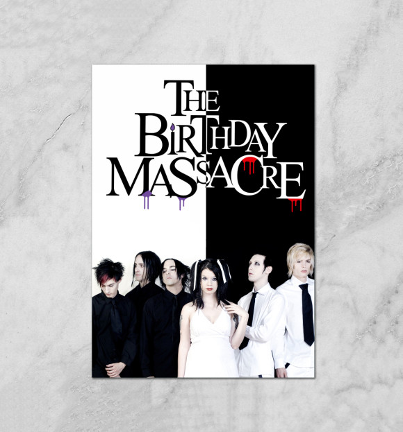 Плакат с притом The Birthday Massacre цвета Белый Плакат с изображением The Birthday Massacre цвета Белый