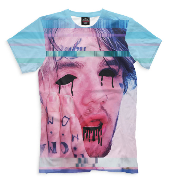 Мужская футболка с изображением Lil Peep цвета Молочно-белый