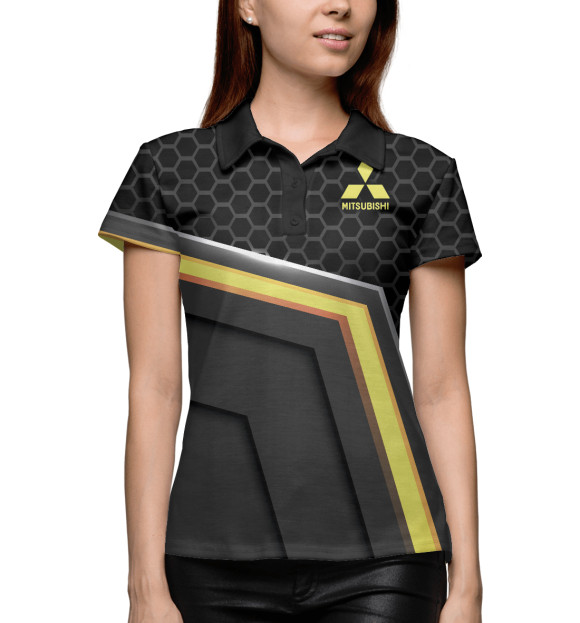 Женское поло с изображением Mitsubishi цвета Белый