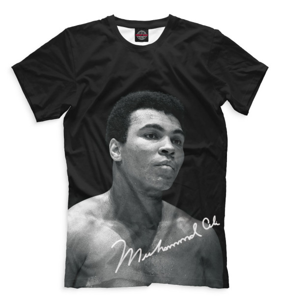 Мужская футболка с изображением Мухаммед Али цвета Черный