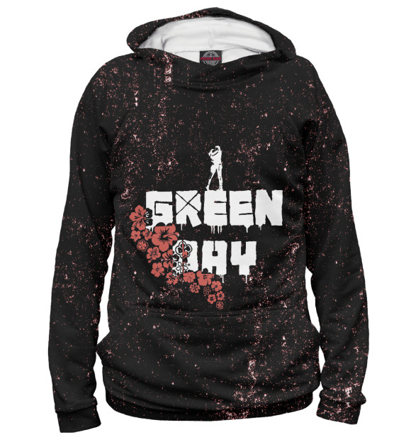 Женское худи с изображением Green day цвета Белый