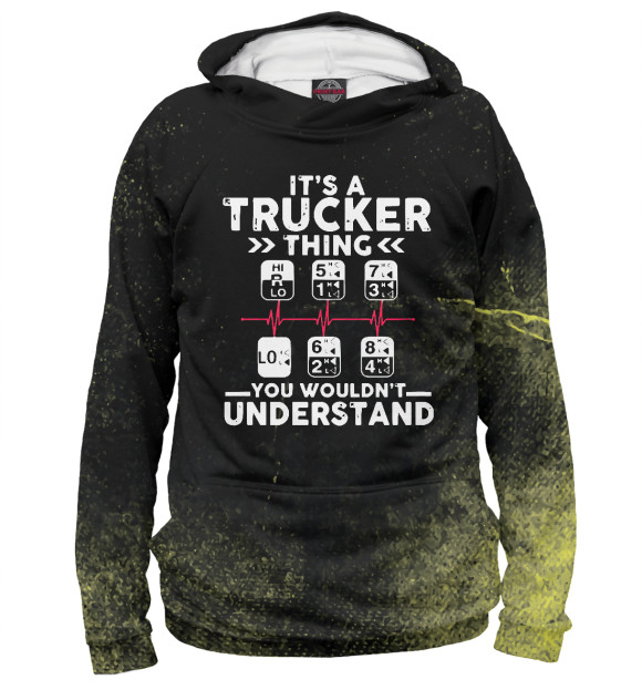 Мужское худи с изображением Its A Trucker It's a trucke цвета Белый