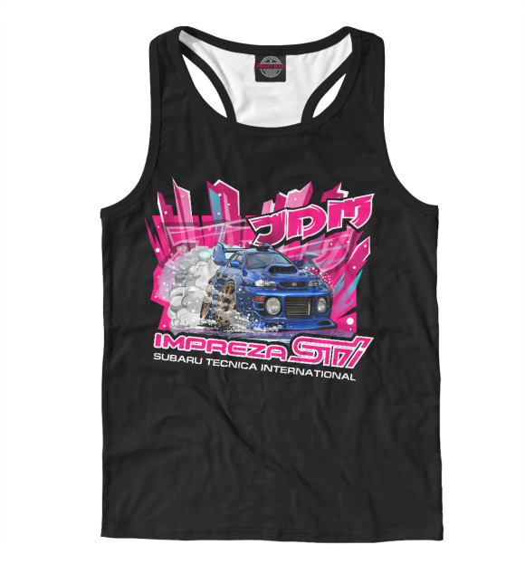 Мужская майка-борцовка с изображением Subaru цвета Белый