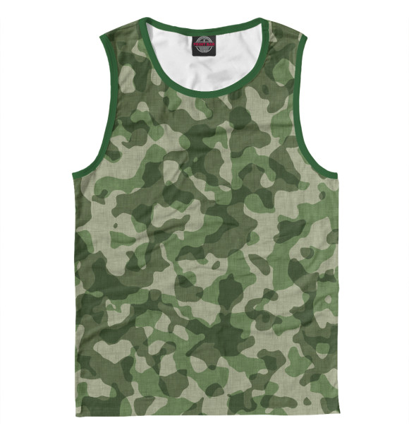 Майка для мальчика с изображением Зелёный камуфляж цвета Белый