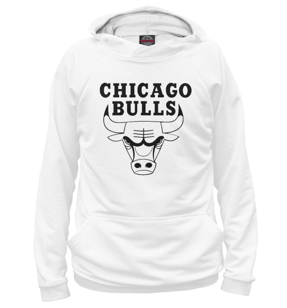 Мужское худи с изображением Chicago Bulls цвета Белый