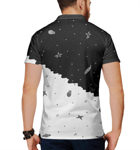 

Поло Print Bar, Белый, Черно-белое небо