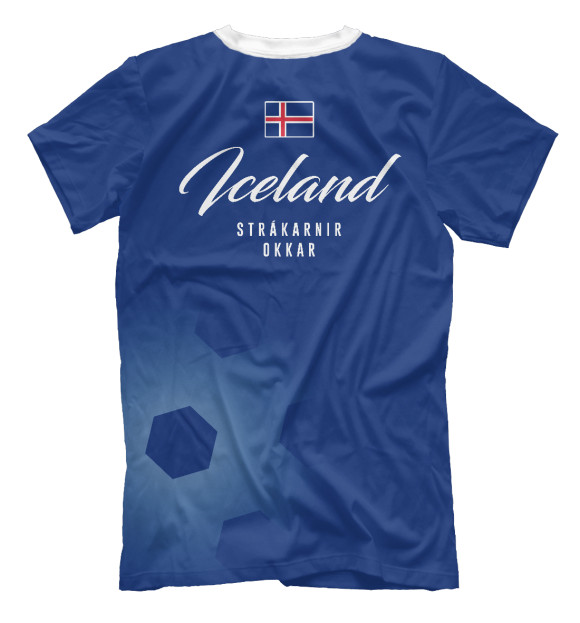 Мужская футболка с изображением Исландия цвета Белый