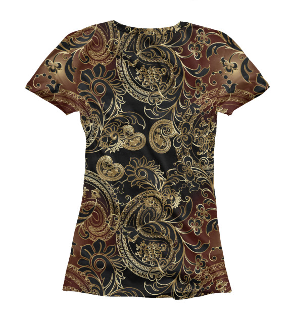 Футболка для девочек с изображением Золотой орнамент цвета Белый