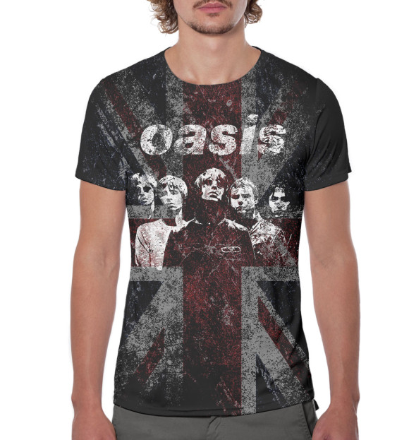 Мужская футболка с изображением Oasis цвета Белый