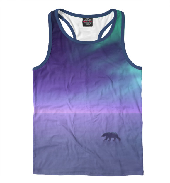 Мужская майка-борцовка с изображением Мишка цвета Белый