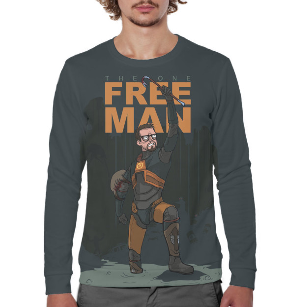 Мужской свитшот с изображением Гордон Фримен цвета Белый