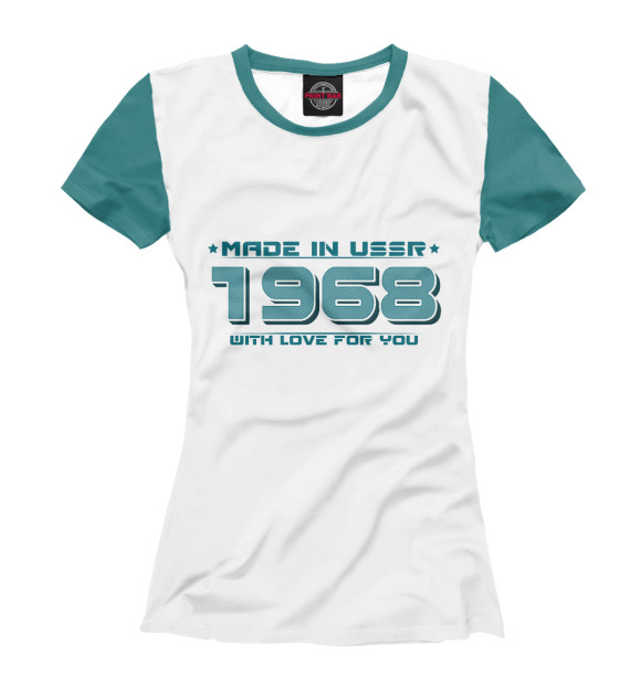 Женская футболка с изображением Made in USSR 1968 цвета Белый