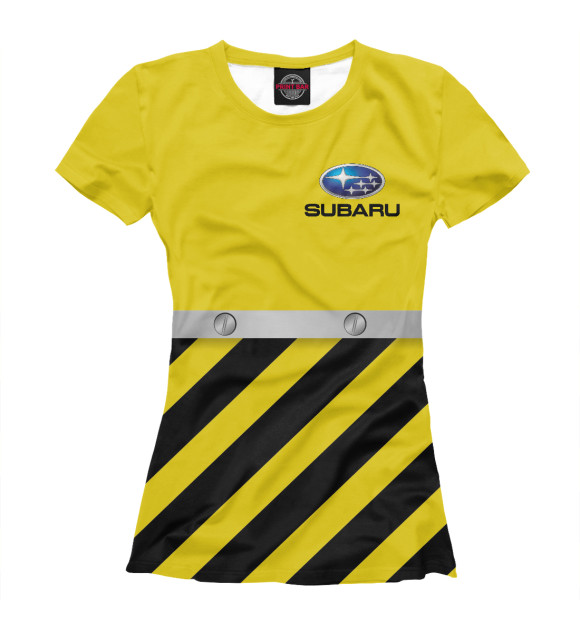 Женская футболка с изображением Subaru цвета Белый