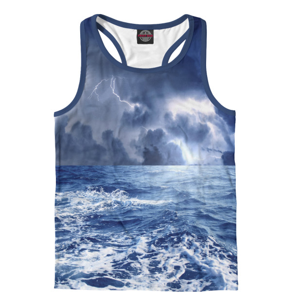 Мужская майка-борцовка с изображением Грозовой шторм цвета Белый