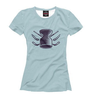 Женская футболка Хоккейный кубок с клюшками