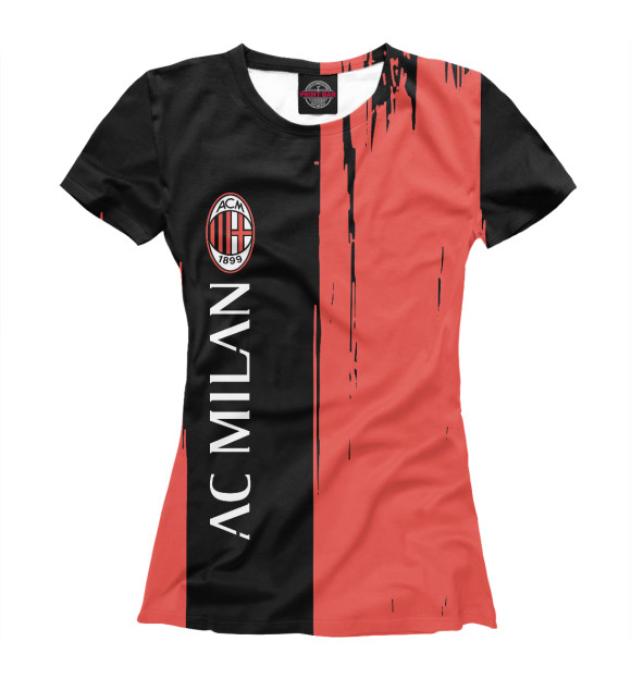 Футболка для девочек с изображением AC Milan цвета Белый