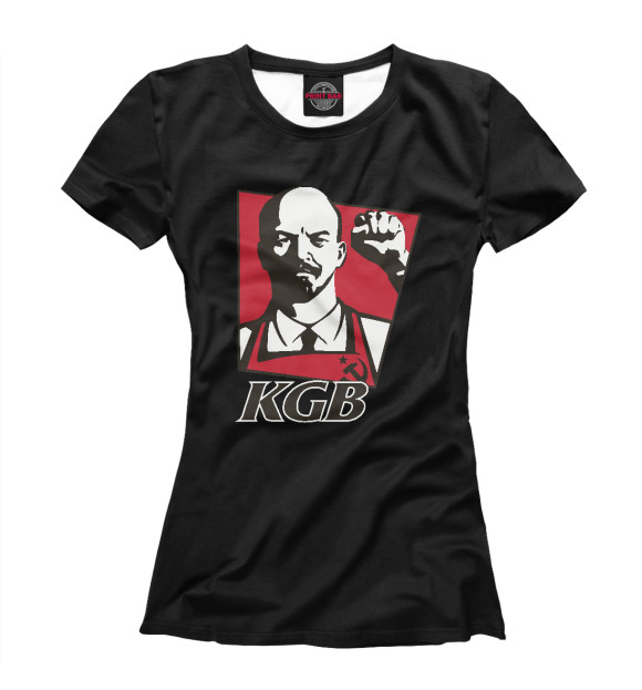 Женская футболка с изображением KGB - Lenin цвета Белый