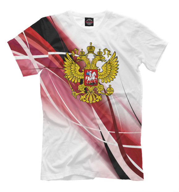 Мужская футболка с изображением Российский Герб цвета Белый