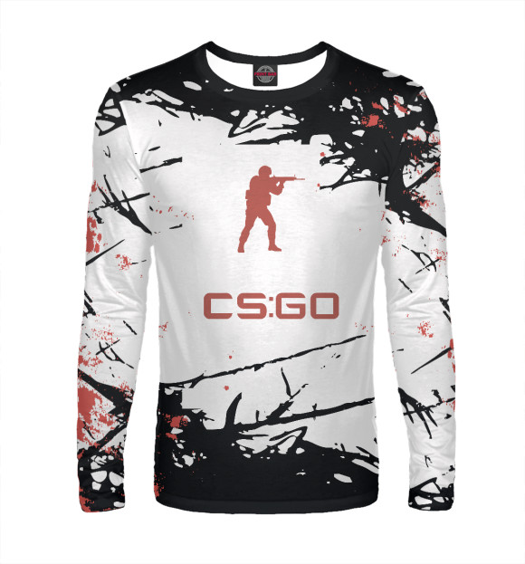 Мужской лонгслив с изображением Counter-Strike (cs:go) цвета Белый