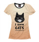 Футболка для девочек I love Cats (градиент)