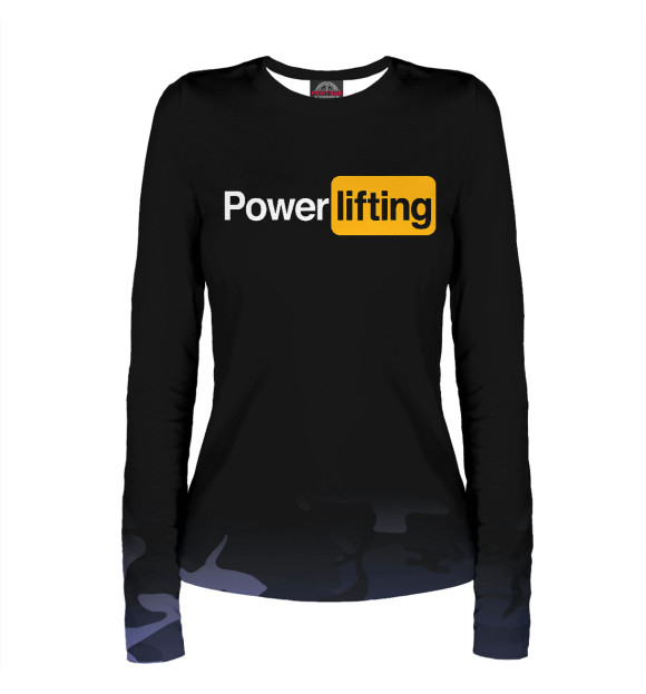 Женский лонгслив с изображением Powerlifting цвета Белый