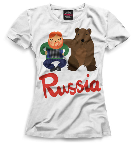 

Футболки Print Bar, Белый, Медведь и гармонист