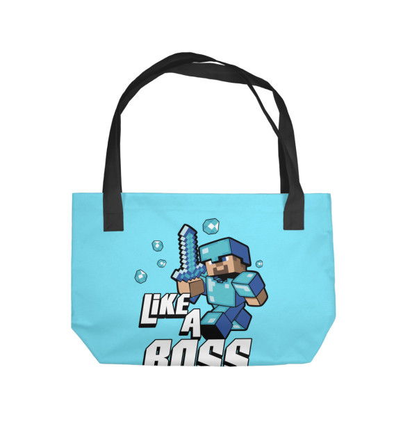 Пляжная сумка с изображением Майнкрафт цвета 