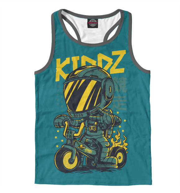 Мужская майка-борцовка с изображением Мотоцикл цвета Белый