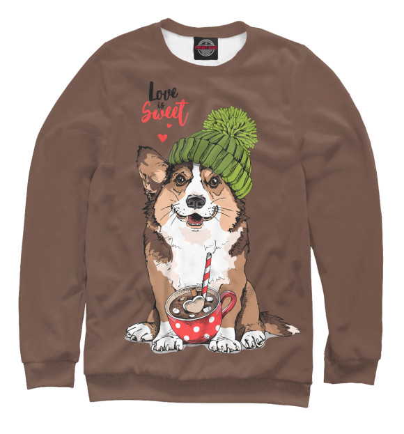 Женский свитшот с изображением Love is sweet цвета Белый