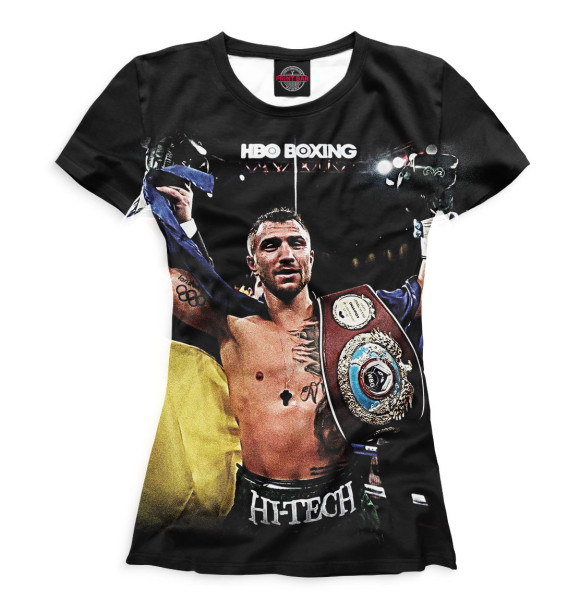 Футболка для девочек с изображением Василий Ломаченко цвета Белый