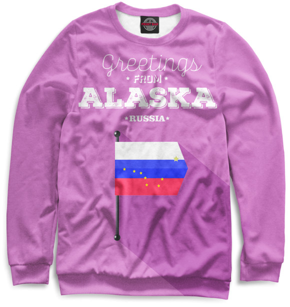 Свитшот для девочек с изображением Аляска цвета Белый