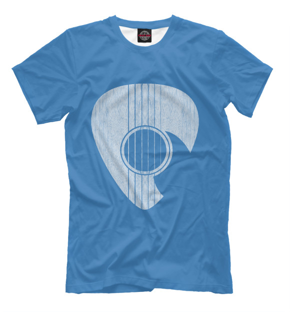 Мужская футболка с изображением Жизнь в струне цвета Грязно-голубой