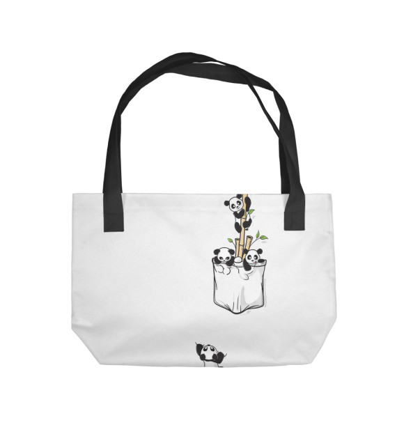 Пляжная сумка с изображением Карманные панды цвета 