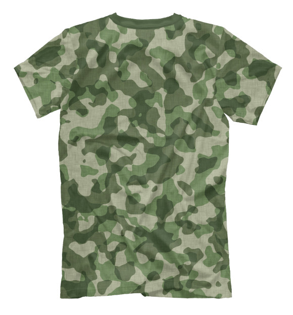Мужская футболка с изображением Зелёный камуфляж цвета Белый